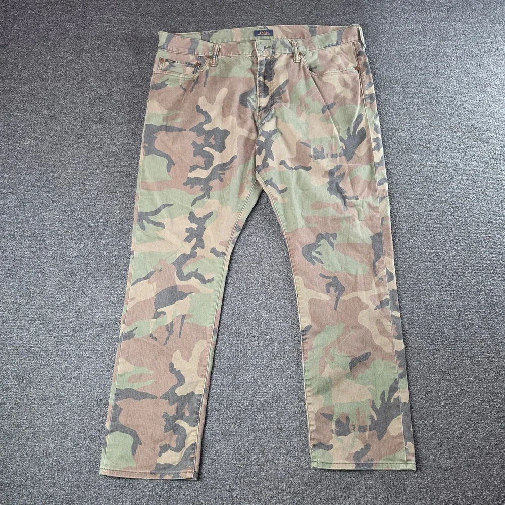 Polo Ralph Lauren Sullivan Slim Camo Pants Mens 38x30 Woodland Camouflage Jeans